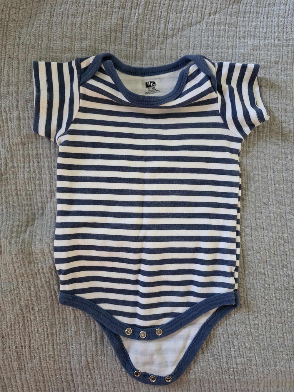 Navy and White Striped Baby One-Piece